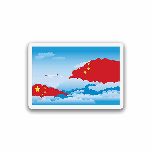 China Airplane Day Clouds Sticker & Magnet