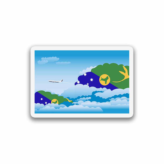 Christmas Island Airplane Day Clouds Sticker & Magnet