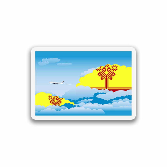 Chuvashia Airplane Day Clouds Sticker & Magnet