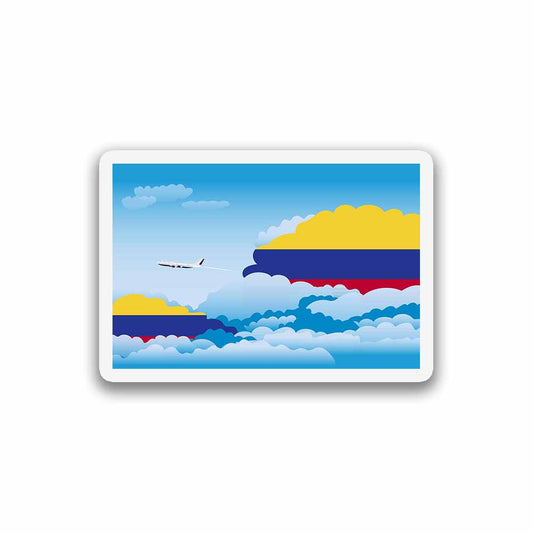 Colombia Airplane Day Clouds Sticker & Magnet