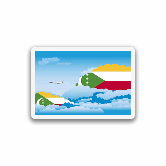 Comoros Airplane Day Clouds Sticker & Magnet