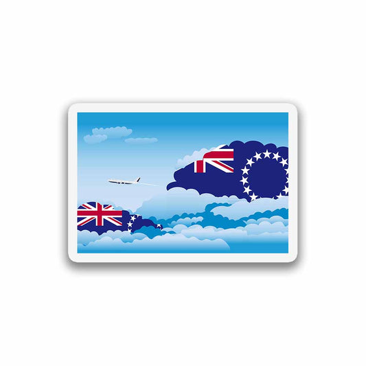 Cook Islands Airplane Day Clouds Sticker & Magnet