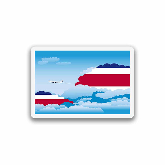 Costa Rica Airplane Day Clouds Sticker & Magnet