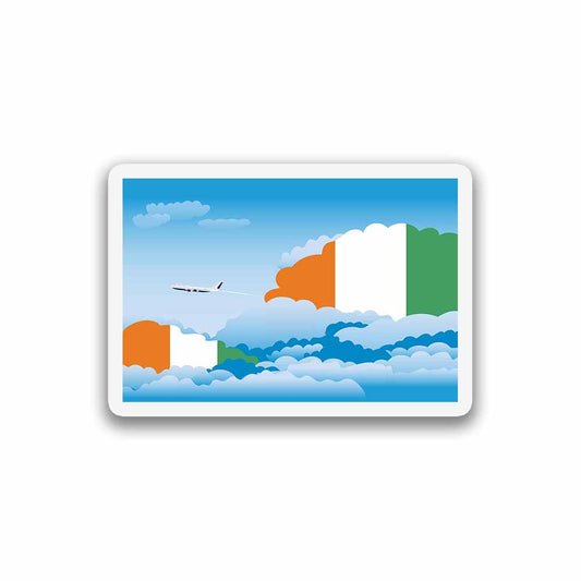 Cote DIvoire Airplane Day Clouds Sticker & Magnet