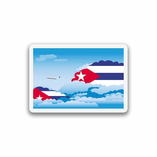 Cuba Airplane Day Clouds Sticker & Magnet