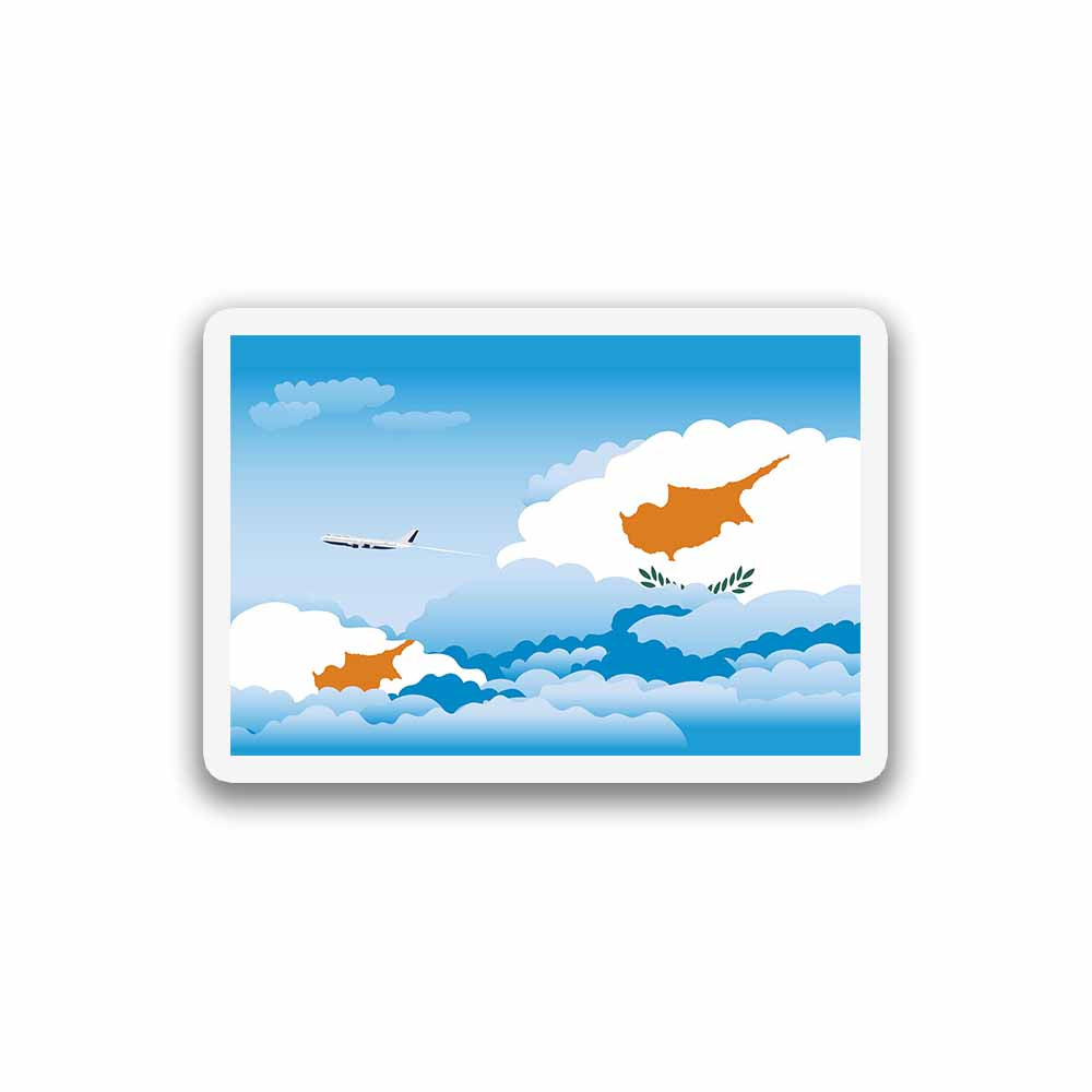 Cyprus Airplane Day Clouds Sticker & Magnet