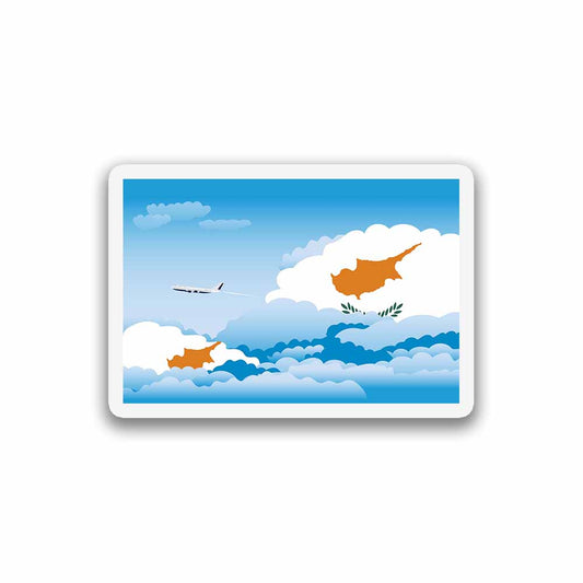 Cyprus Airplane Day Clouds Sticker & Magnet