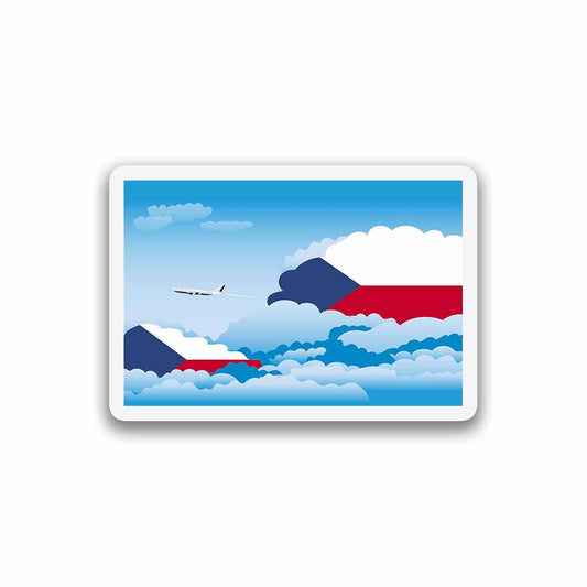 Czech Republic Airplane Day Clouds Sticker & Magnet