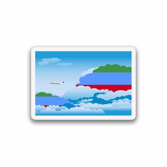 Dagestan Airplane Day Clouds Sticker & Magnet