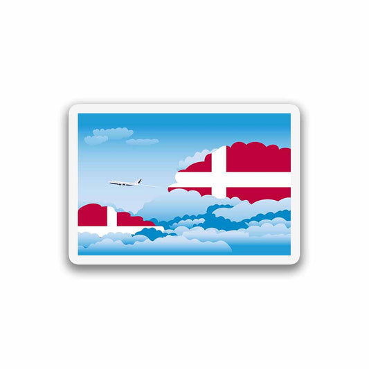 Denmark Airplane Day Clouds Sticker & Magnet