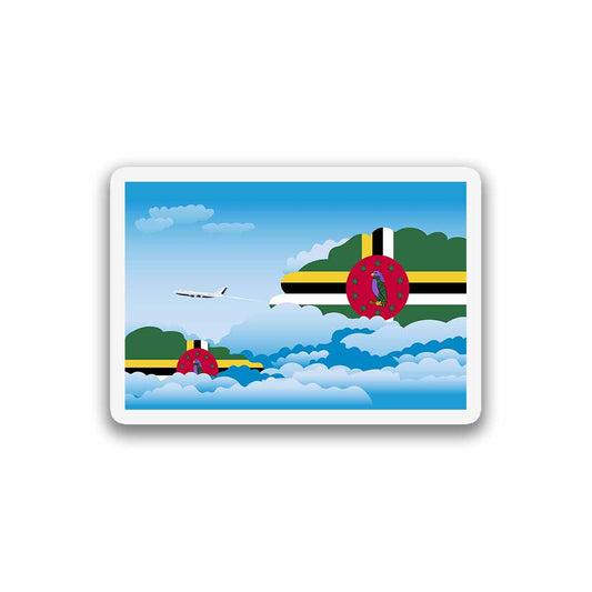 Dominica Airplane Day Clouds Sticker & Magnet
