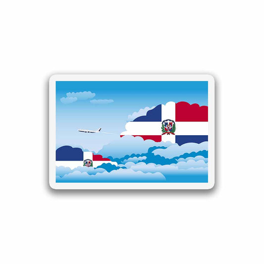 Dominican Republic Airplane Day Clouds Sticker & Magnet