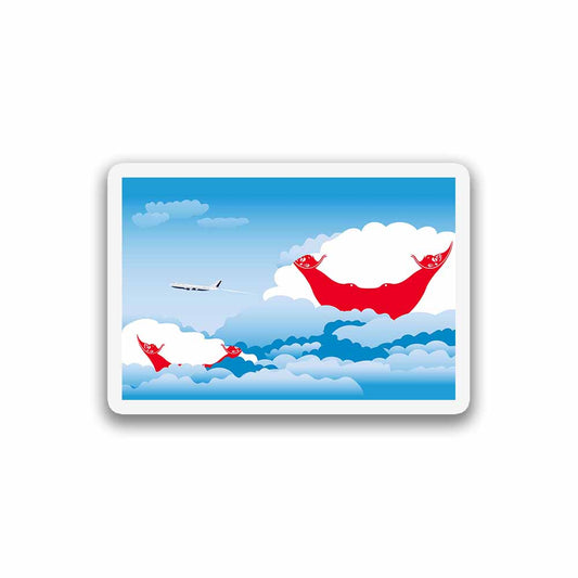 Easter Island  Rapa Nui Airplane Day Clouds Sticker & Magnet