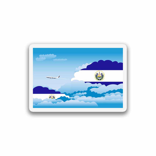 El Salvador Airplane Day Clouds Sticker & Magnet