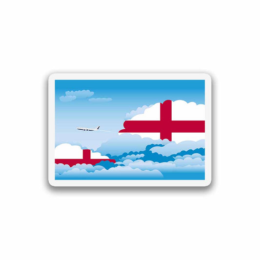 England Airplane Day Clouds Sticker & Magnet