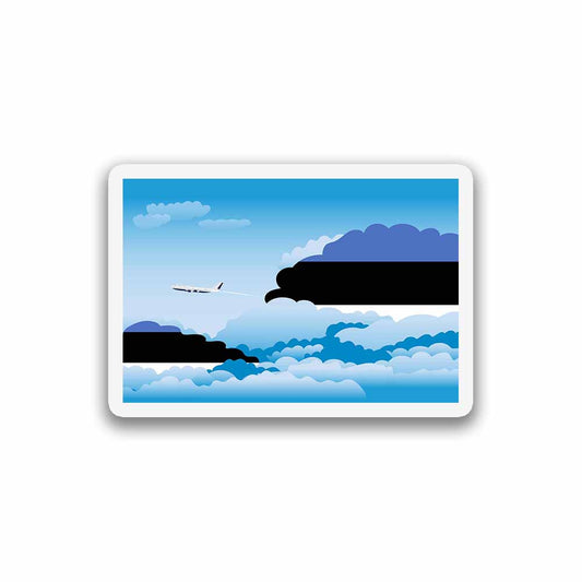 Estonia Airplane Day Clouds Sticker & Magnet