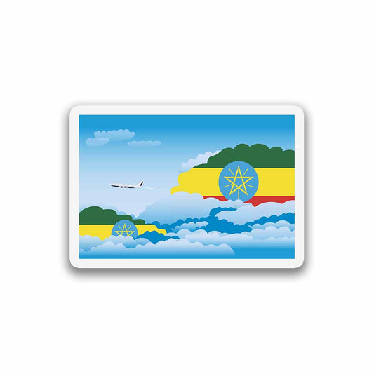 Ethiopia Airplane Day Clouds Sticker & Magnet