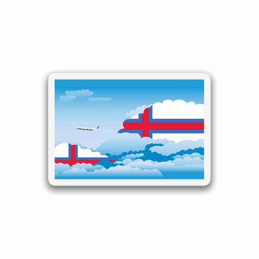 Faroe Islands Airplane Day Clouds Sticker & Magnet