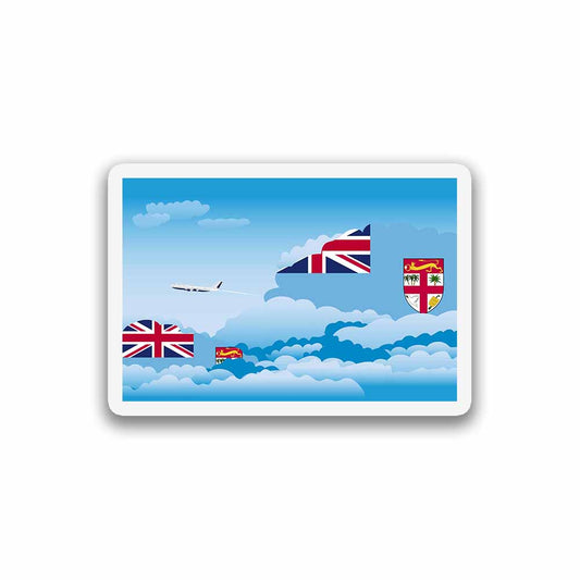 Fiji Airplane Day Clouds Sticker & Magnet
