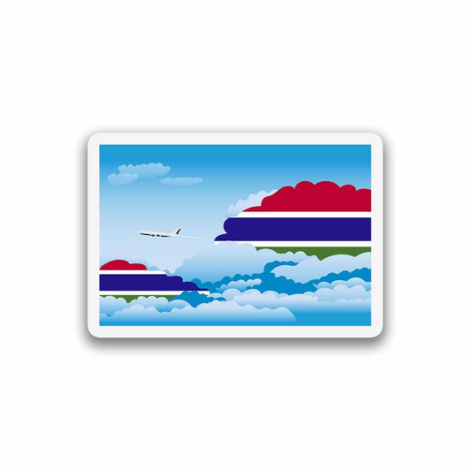 Gambia Airplane Day Clouds Sticker & Magnet