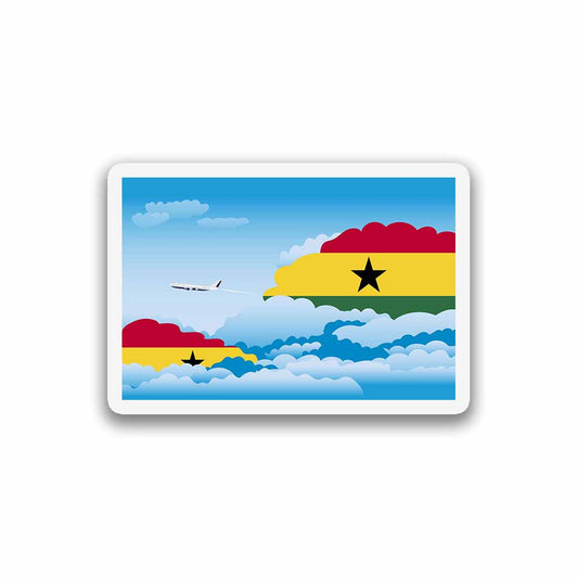 Ghana Airplane Day Clouds Sticker & Magnet