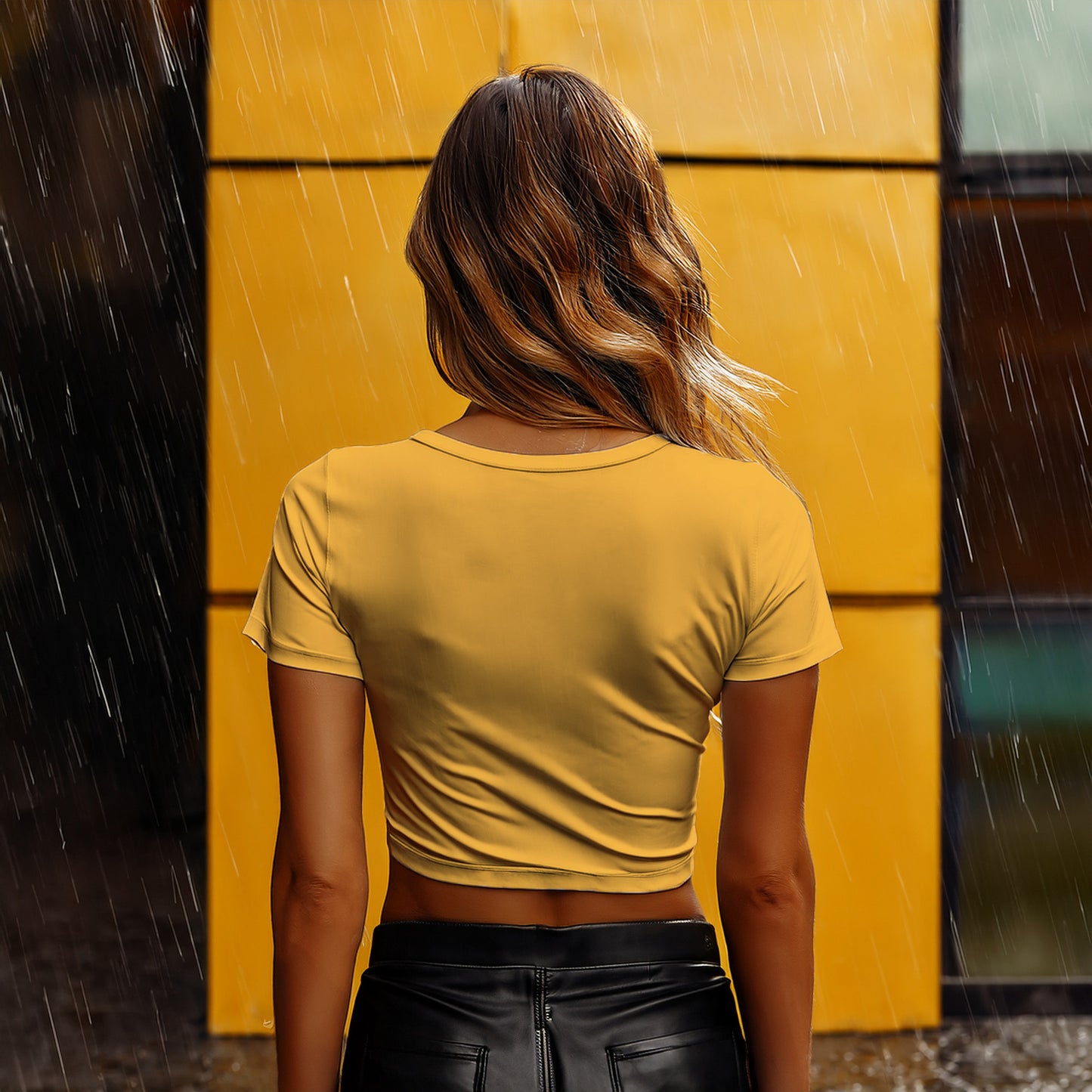 28 Number Women Crop Top (Golden Yellow)