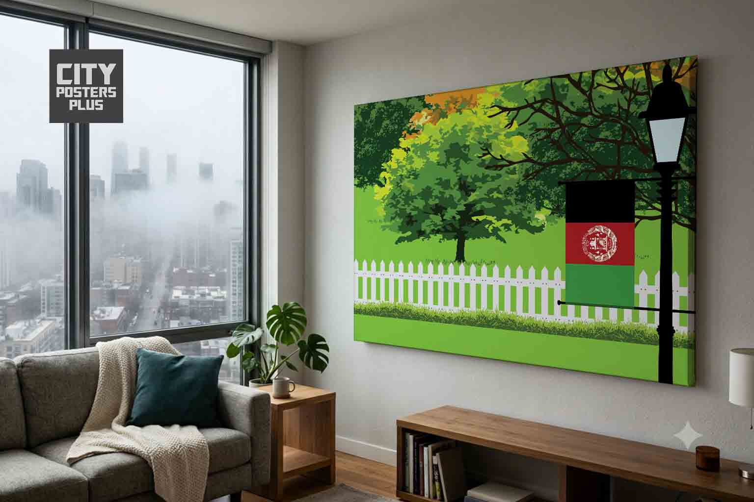 Afghanistan Home Town Trees Landscape Canvas Wrapped Wall Art
