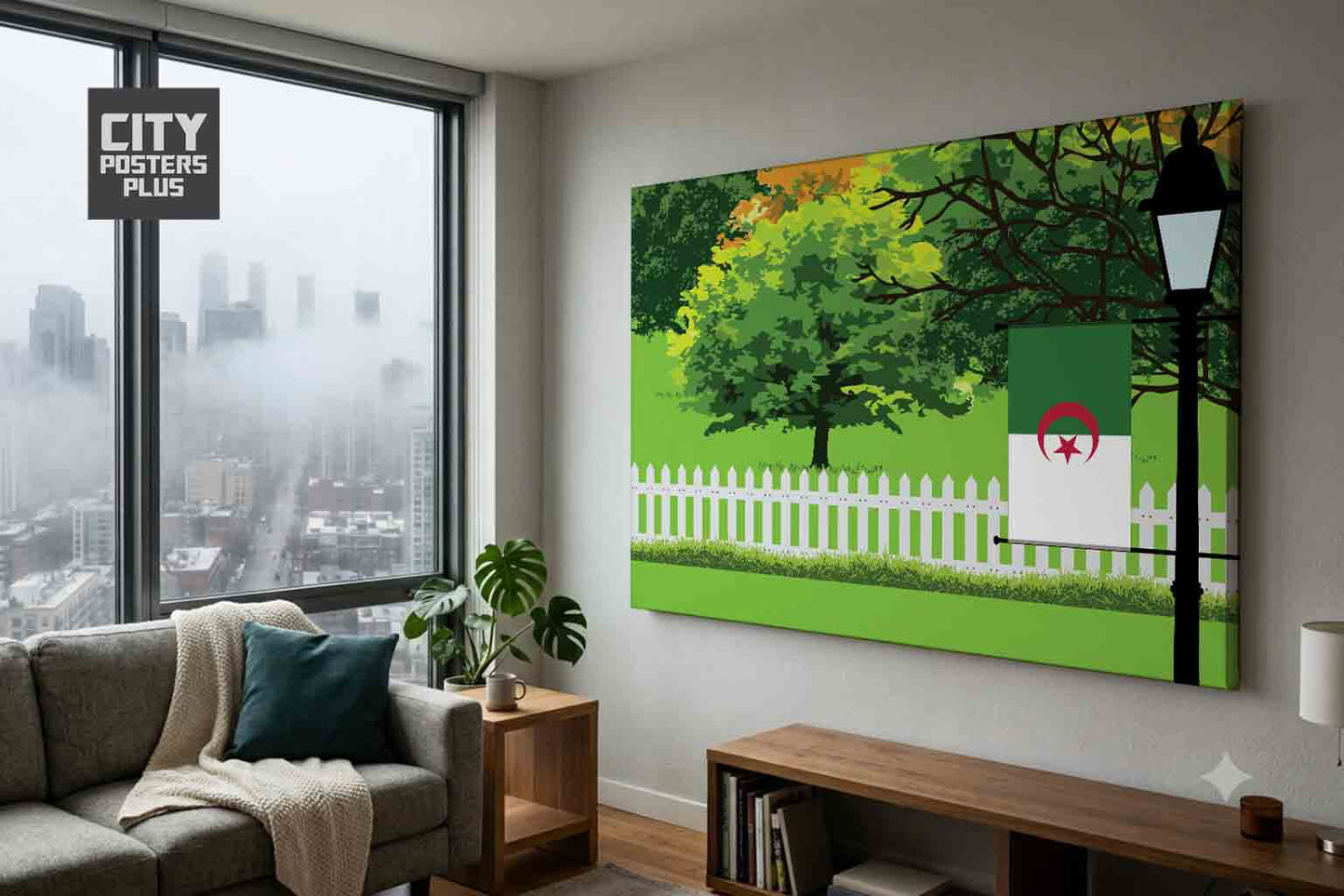 Algeria Home Town Trees Landscape Canvas Wrapped Wall Art