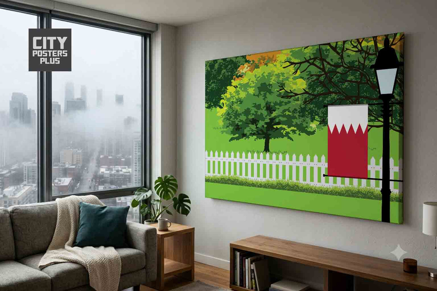 Bahrain Home Town Trees Landscape Canvas Wrapped Wall Art