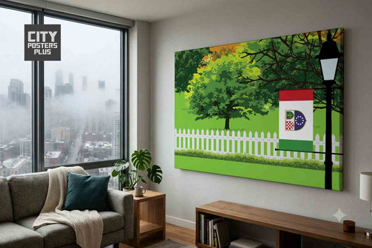 Bosnia and Herzegovina Home Town Trees Landscape Canvas Wrapped Wall Art