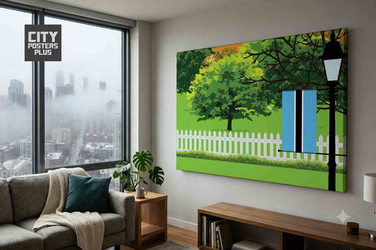 Botswana Home Town Trees Landscape Canvas Wrapped Wall Art