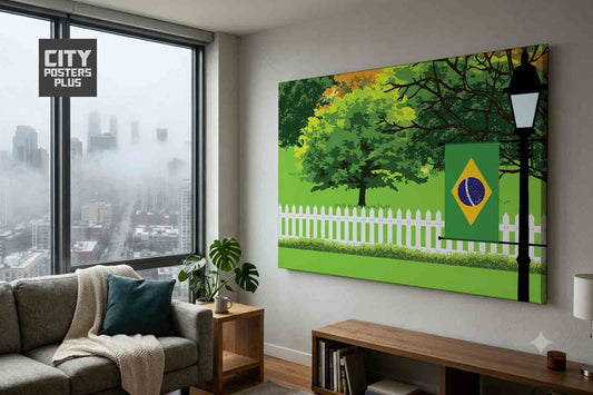 Brazil Home Town Trees Landscape Canvas Wrapped Wall Art