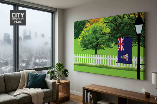 Cayman Islands Home Town Trees Landscape Canvas Wrapped Wall Art