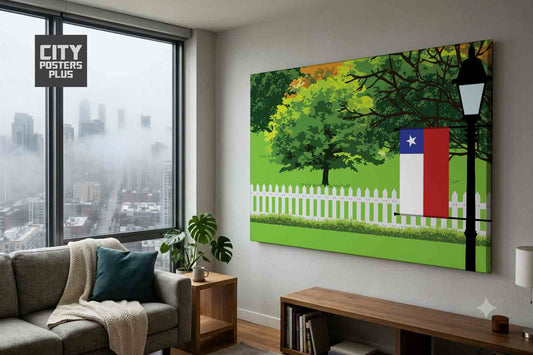 Chile Home Town Trees Landscape Canvas Wrapped Wall Art