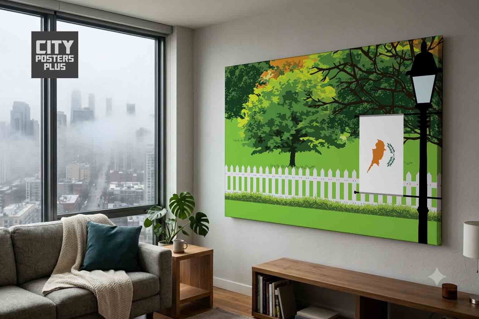 Cyprus Home Town Trees Landscape Canvas Wrapped Wall Art