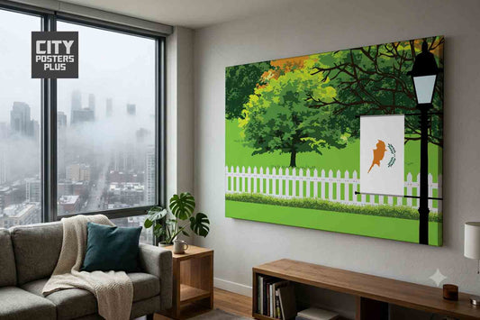 Cyprus Home Town Trees Landscape Canvas Wrapped Wall Art