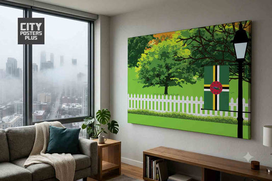 Dominica Home Town Trees Landscape Canvas Wrapped Wall Art