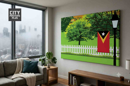 East Timor Home Town Trees Landscape Canvas Wrapped Wall Art