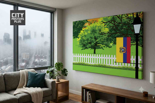 Ecuador Home Town Trees Landscape Canvas Wrapped Wall Art