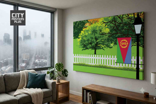 Eritrea Home Town Trees Landscape Canvas Wrapped Wall Art