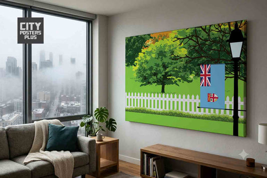 Fiji Home Town Trees Landscape Canvas Wrapped Wall Art