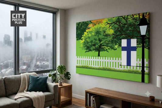 Finland Home Town Trees Landscape Canvas Wrapped Wall Art