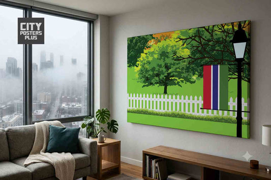 Gambia Home Town Trees Landscape Canvas Wrapped Wall Art