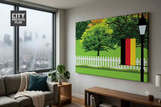 Germany Home Town Trees Landscape Canvas Wrapped Wall Art