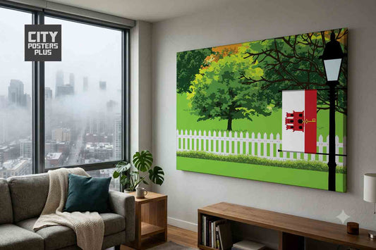 Gibraltar Home Town Trees Landscape Canvas Wrapped Wall Art