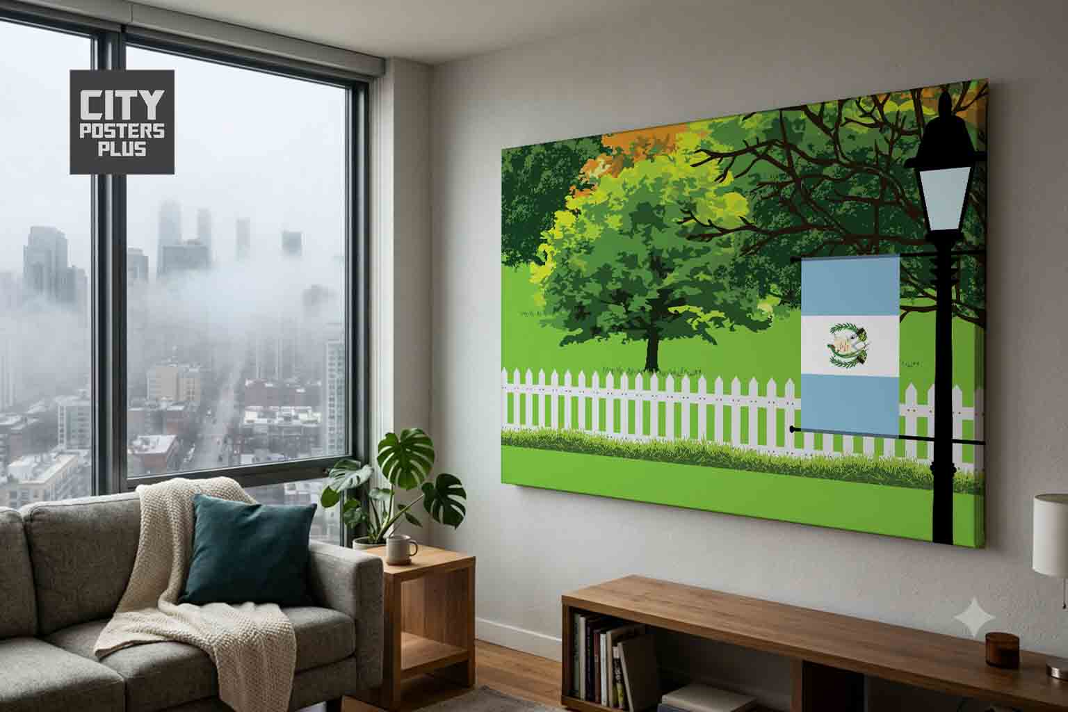Guatemala Home Town Trees Landscape Canvas Wrapped Wall Art