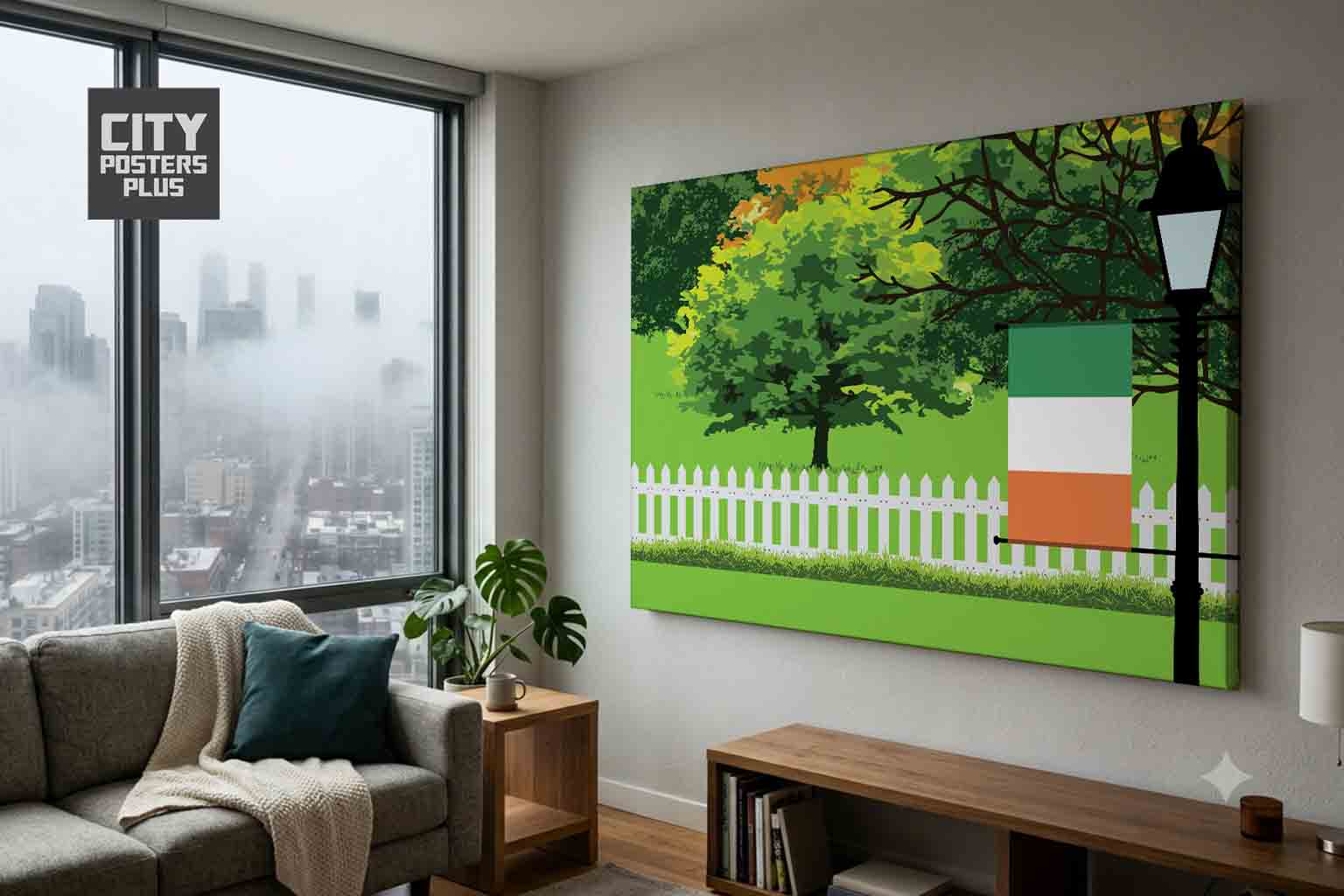 Ireland Home Town Trees Landscape Canvas Wrapped Wall Art
