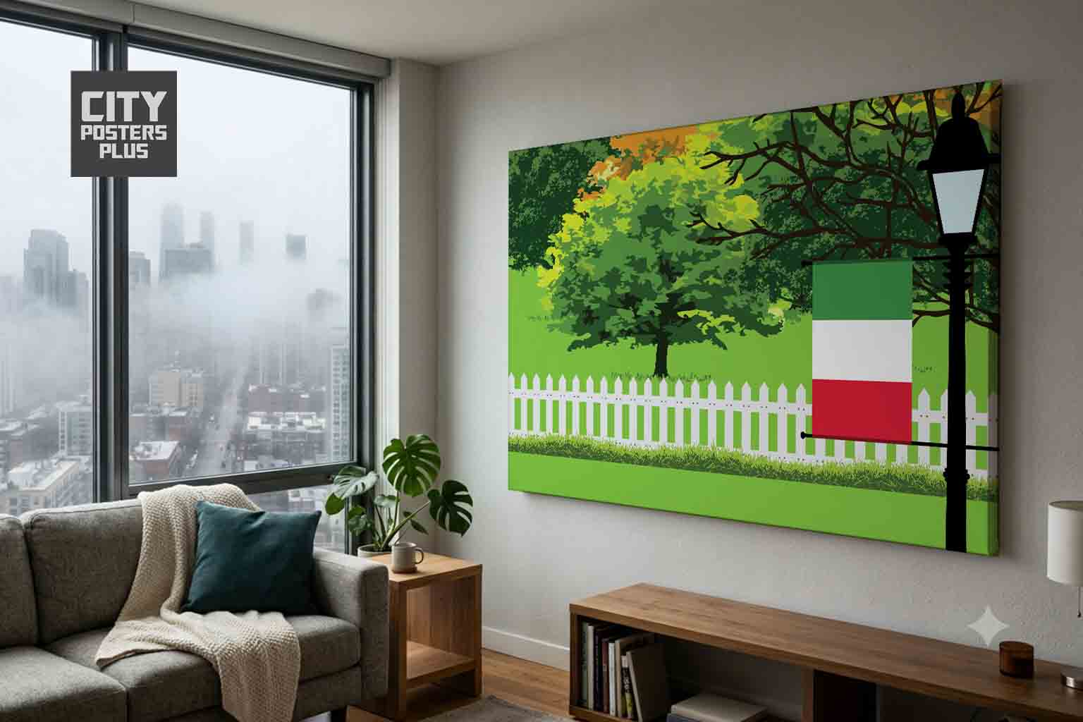 Italy Home Town Trees Landscape Canvas Wrapped Wall Art