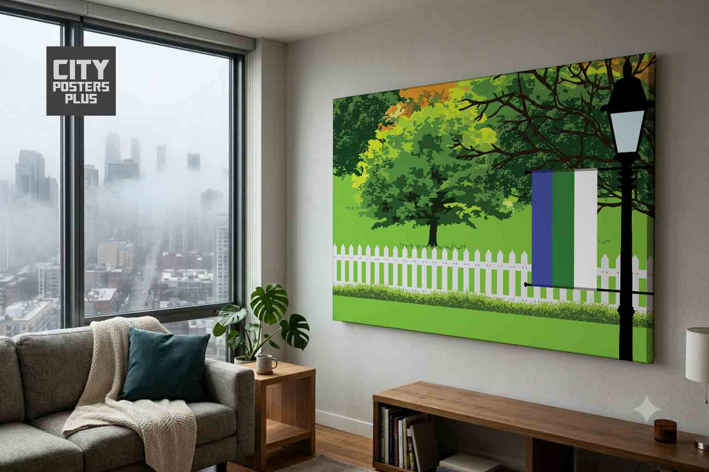Komi Home Town Trees Landscape Canvas Wrapped Wall Art