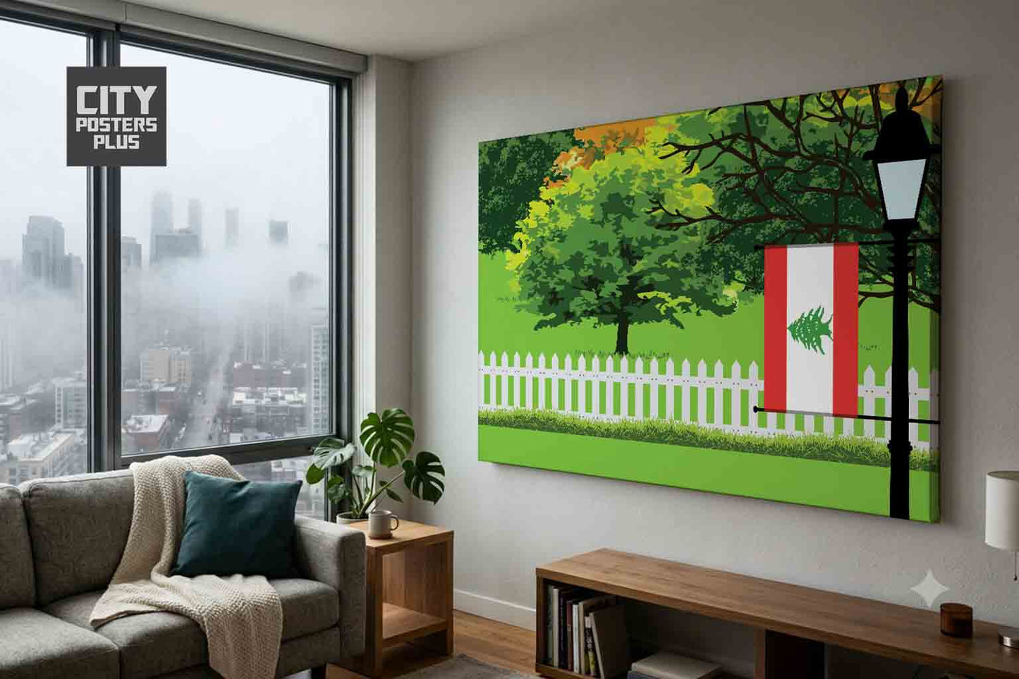 Lebanon Home Town Trees Landscape Canvas Wrapped Wall Art